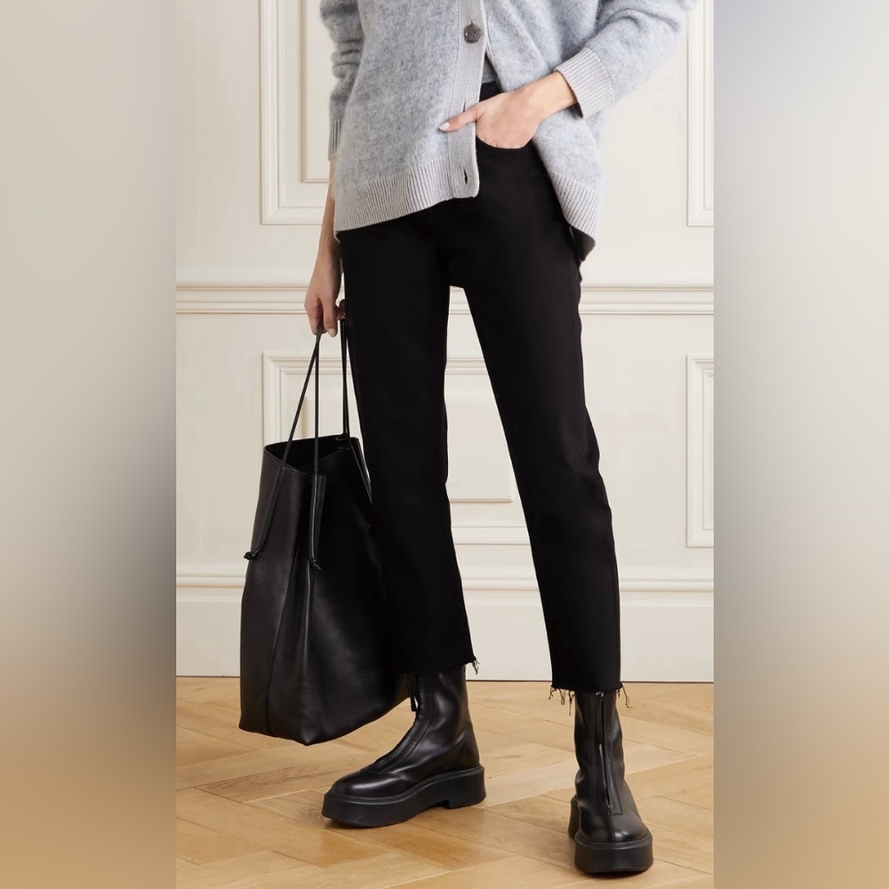 NWT RE/DONE | ORIGINALS High-Rise Stove Pipe Straight Leg Jeans- Black/S…